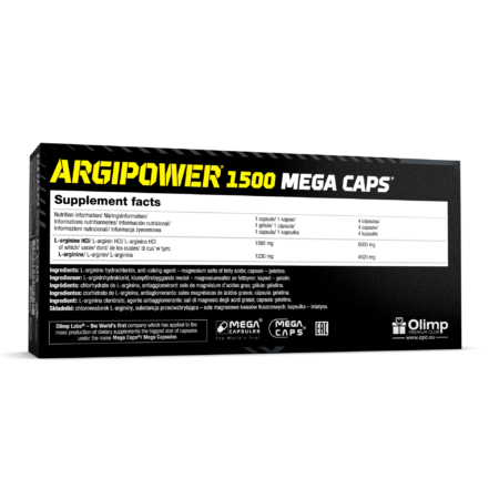 Olimp Sport Argi Power 1500 Mega Caps Back of Box Photo