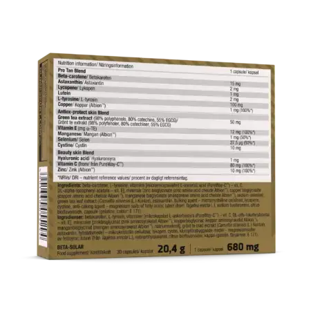 Olimp Sport Beta-Solar Nutrition Panel