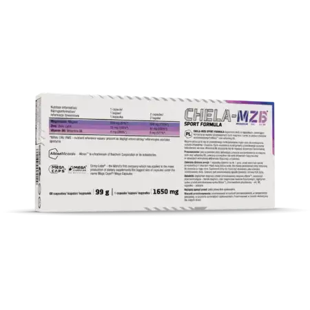 Olimp Sport Chela-MZB Nutrition Label