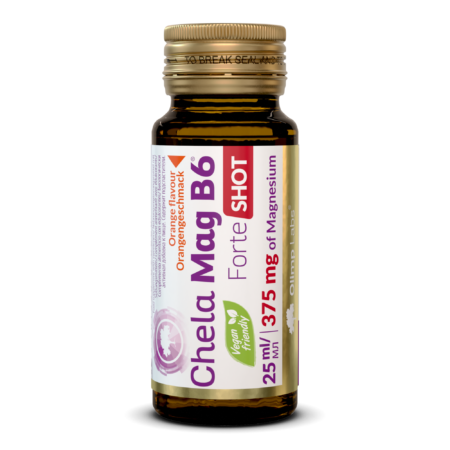 Olimp Chela-Mag B6 Forte Shot Orange Flavour Single front of Bottle