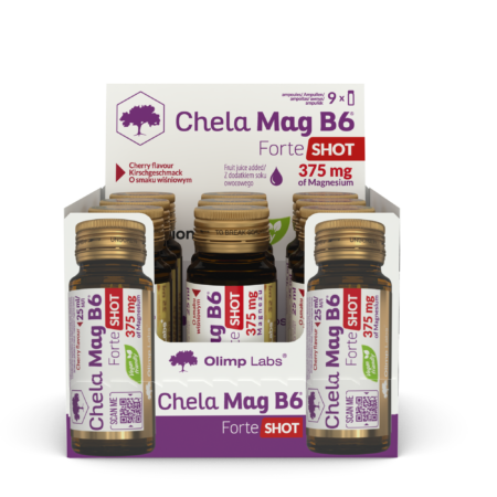 Olimp Chela-Mag B6 Forte Shot Cherry Flavour Box of 9 Display Case