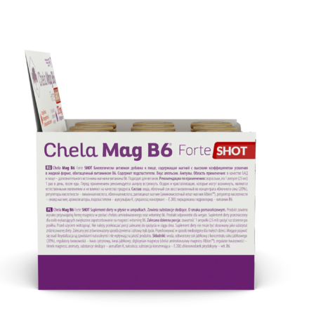 Olimp Chela-Mag B6 Forte Shot Cherry Flavour Box of 9 Display Case Side