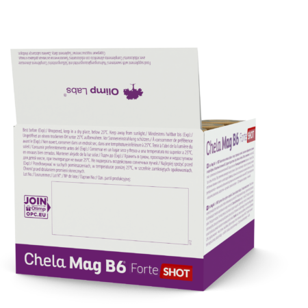 Olimp Chela-Mag B6 Forte Shot Cherry Flavour Box of 9 Display Case Rear