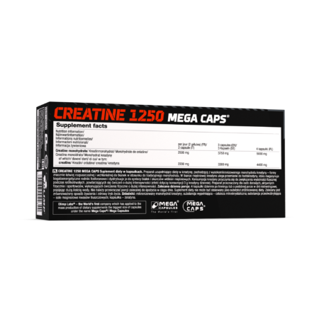 Olimp Creatine 1250 Capsules Nutrition Label