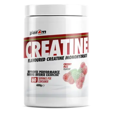 Per4m Creatine Mono Cherry Fizz Bombs Flavour Front of tub