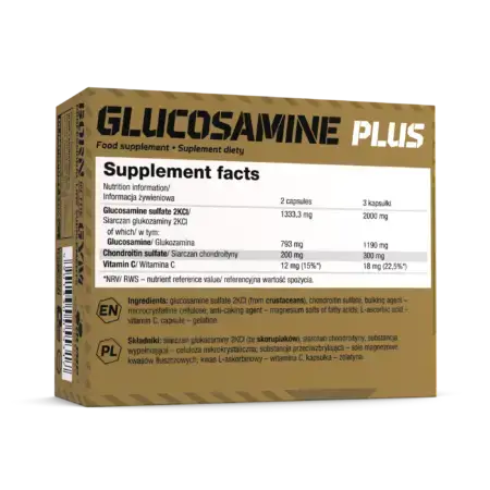 Olimp Sport Glucosamine Front Nutrition Label