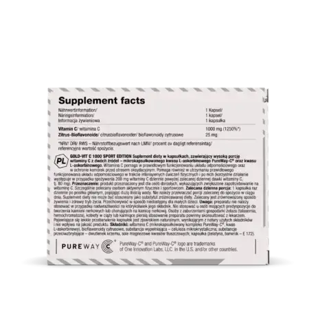 Olimp Gold-Vit-C-1000 Nutritional Label