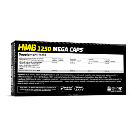 Olimp Sport HMB 1250 Mega Caps Nutrition Panel