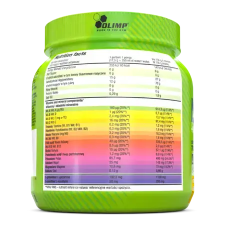 Olimp ISO-PLUS Lemon Flavour 700g Nutrition Label