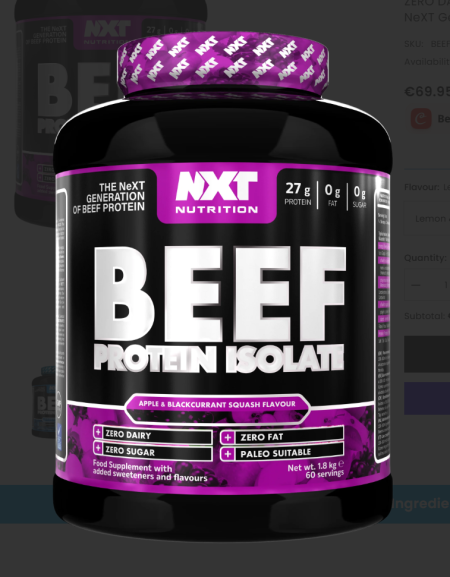 NXT Beef Protein 1.8kg - Apple & Blackcurrant Flavour