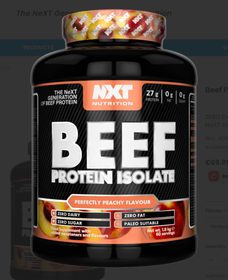 NXT Beef Protein 1.8kg - Perfectly Peachy
