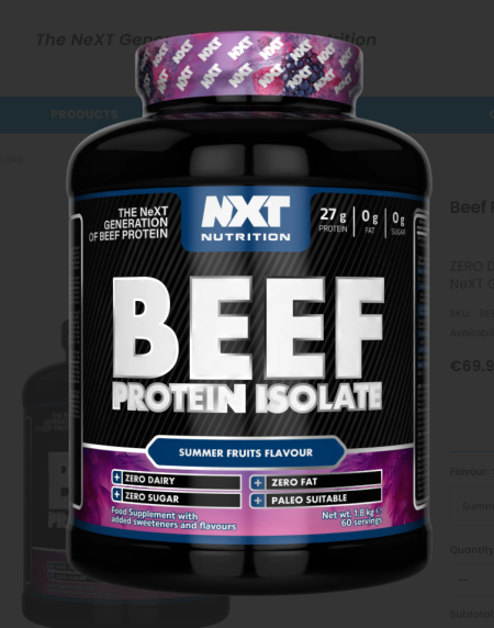 NXT Beef Protein 1.8kg - Summer Fruits Flavour