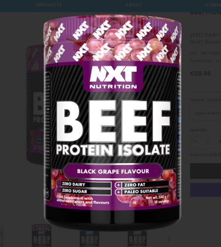 NXT Beef Protein 504g - Black Grape Flavour