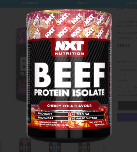 NXT Beef Protein 504g - Cherry Cola Flavour