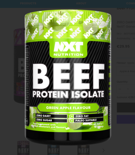 NXT Beef Protein 504g - Green Apple Flavour