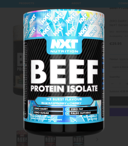 NXT Beef Protein 504g - Ice Burst Flavour