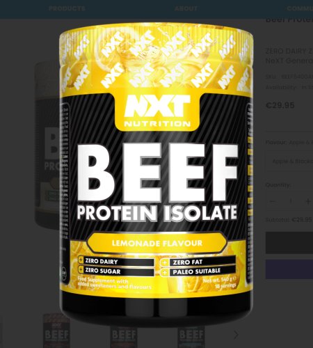 NXT Beef Protein 504g - Lemonade Flavour