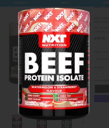 NXT Beef Protein 504g - Watermelon & Strawberry Flavour