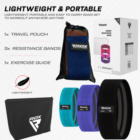 RDX CU Heavy Duty Fabric Resistance Bands Set Multi Functional Photo