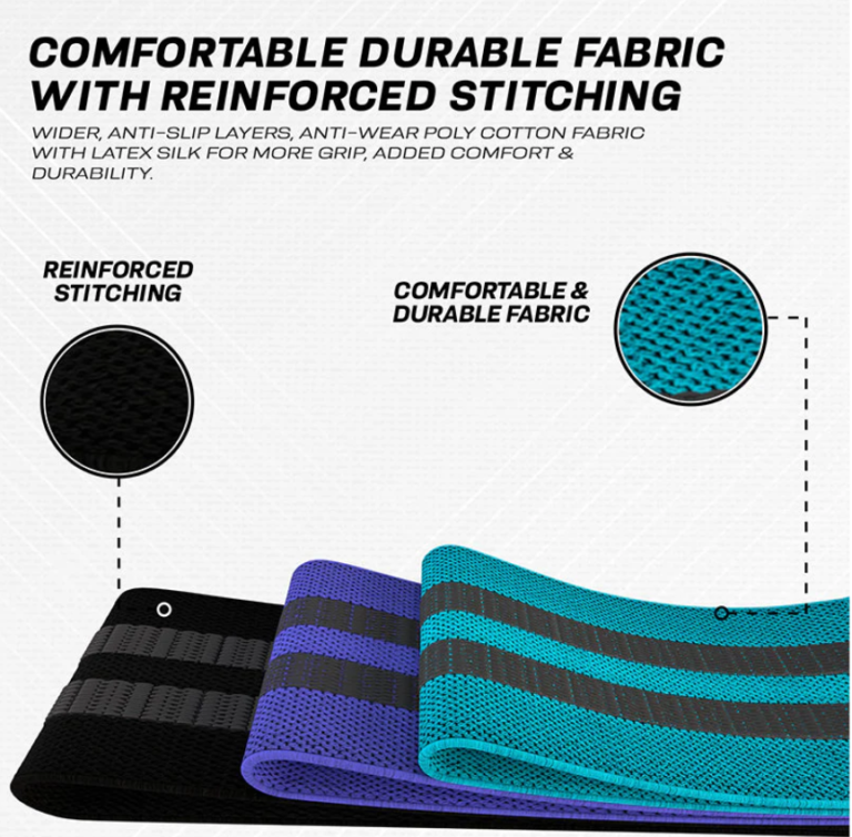 RDX CU Heavy Duty Fabric Resistance Bands Set Comfort Photo