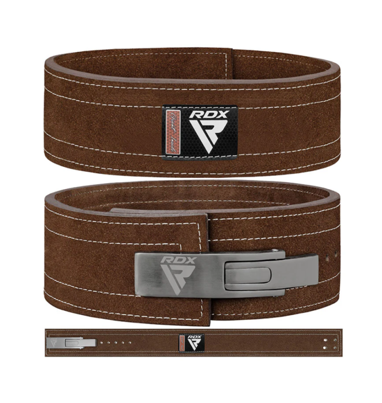 RDX Sports 4 Inch Powerlifting Belt Brown Combined View Photo