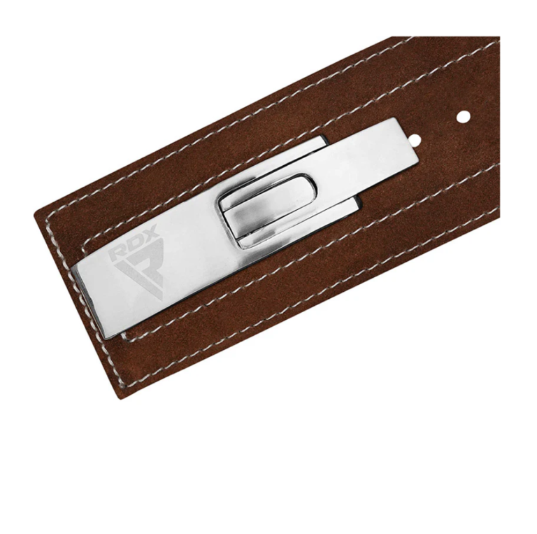 RDX Sports 4 Inch Powerlifting Belt Brown Ratchet Fixing Photo