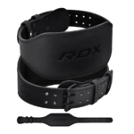 RDX Sports 6 Inch Black Leather Lifting Belt Alternative Front View Photo