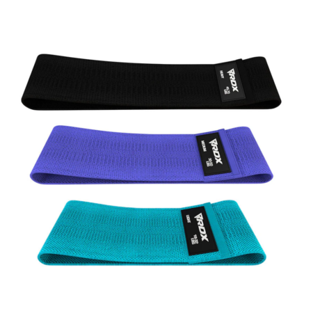 RDX Sports CU Heavy Duty Fabric Resistance Bands Set Blue Photo