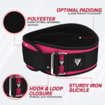 RDX Sports RX3 6 Inch Lifting Belt for Women Pink Product Information Photo 2