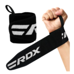 RDX Sports W2 Powerlifting Wrist Wraps Black and White Pair Photo