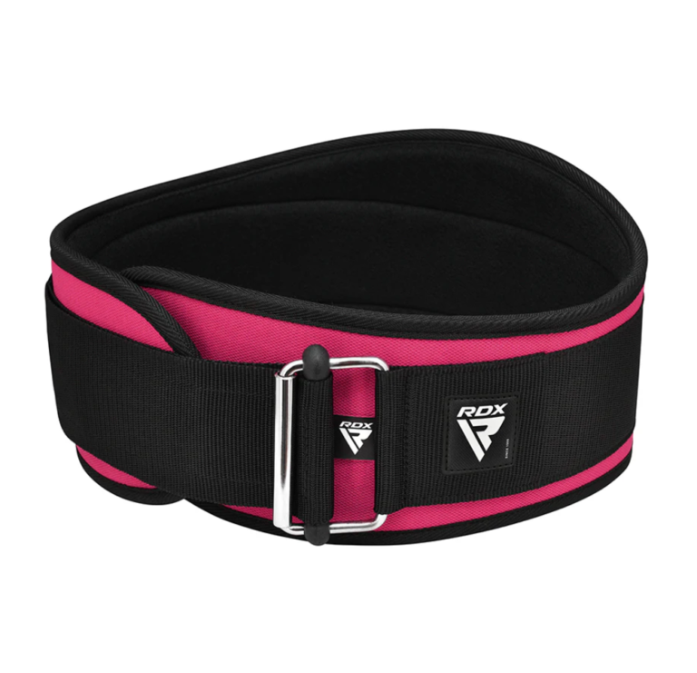 RDX Sports RX3 6 Inch Lifting Belt for Women Pink Front View Photo