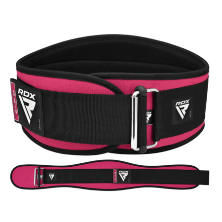 RDX Sports X3 Lifting Belt for Women Pink Combined View Photo