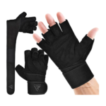 RDX Sportsd L4 Open Finger Lifting Gloves Black Photo 2