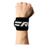 RDX W2 Powerlifting Wrist Wraps Balck and White on Wrist Photo 2