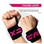 RDX W2 Powerlifting Wrist Wraps Black and Pink Information Photo 2