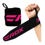 RDX W2 Powerlifting Wrist Wraps Black and Pink Photo