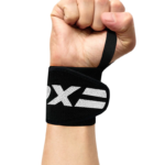 RDX W2 Powerlifting Wrist Wraps Black and White On Wrist Photo