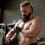 RDX W2 Powerlifting Wrist Wraps Black and White Pair Gym Photo