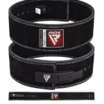 RDX Sports 4 INCH Powerlifting Leather Gym Belt - Black Leather, XL