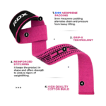 RDX Sports S4 Lifting Straps Pink and Black Photo 2
