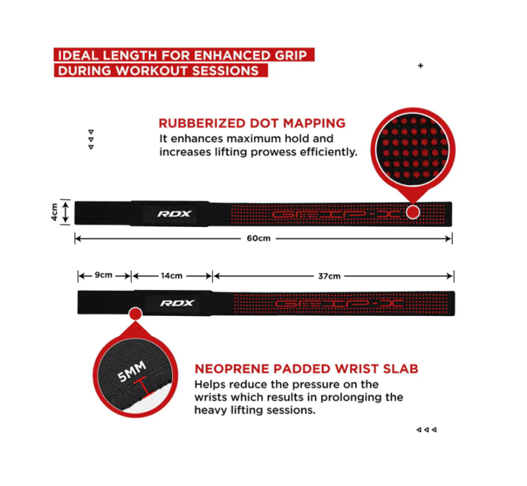 RDX Sports S4 Lifting Straps Product Information Photo
