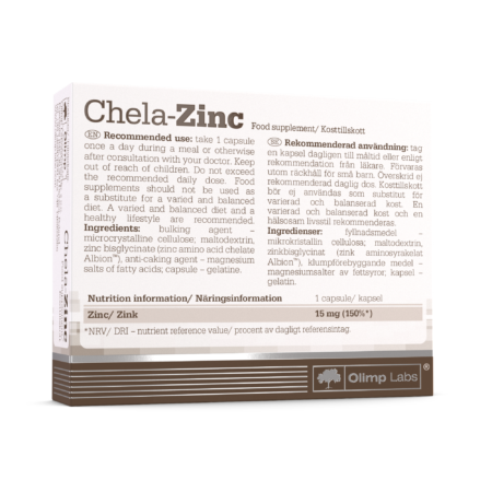 Olimp Labs Chela Zinc Back of Pack