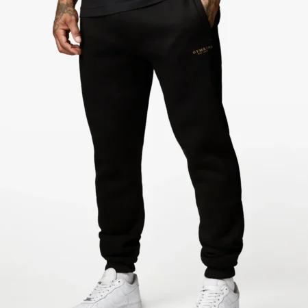 GYM KING Established Jogger Black with Gold Logo