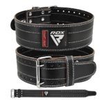 RDX RD1 Powerlifting Leather Gym Belt Black & White Photo