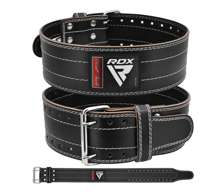 RDX RD1 Powerlifting Leather Gym Belt Black & White Photo