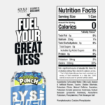 RYSE Fuel Energy Drink Sour Punch Sour Blue Raspberry Nutrition Label