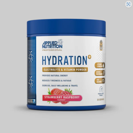 Applied Nutrition Hydration Plus Complete Electrolyte & Vitamin Powder Strawberry Raspberry Flavour Photo