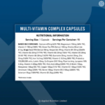 Applied Nutrition Multi-Vitamin Complex Nutritional Information