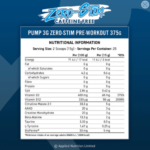 Applied Nutrition Pump 3G Zero Stim Pre Workout Nutrition Label