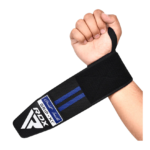 RDX WR11 Powerlifting Wrist Strap Black and Blue
